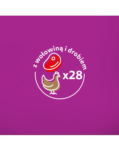 WHISKAS Adult paketėlis 85 g suaugusių kačių ėdalas želė su jautiena ir paukštiena