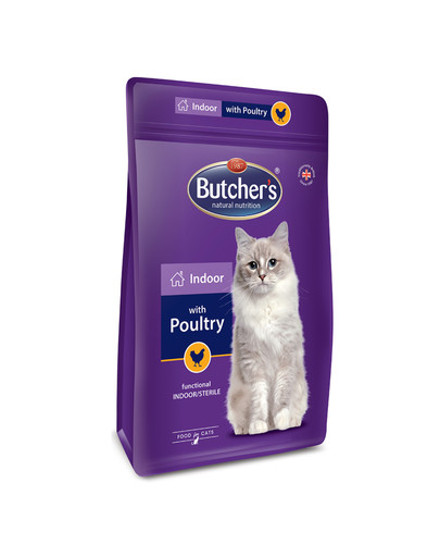 BUTCHER'S Functional Cat Dry Indoor su paukštiena 800 g