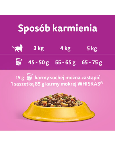 WHISKAS Adult 6x1,9 kg sausas ėdalas suaugusioms katėms su gardžiu tunu
