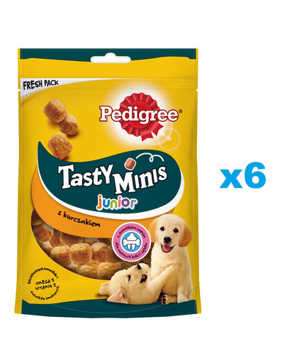 PEDIGREE Tasty Minis Junior 6x125 g šuniukų maistas su vištiena