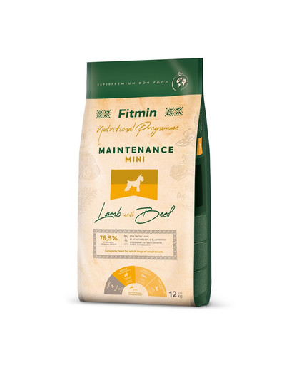 FITMIN Dog Nutritional Programme Mini Maintenance Lamb&Beef 12 kg suaugusiems mažų veislių šunims