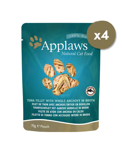 APPLAWS Cat Pouch Multipack 12 x 70 g Fish Selection kačių šlapias maistas su žuvimi
