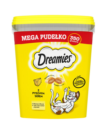 DREAMIES Mega Box 350g Kačių skanėstas su gardžiu sūriu