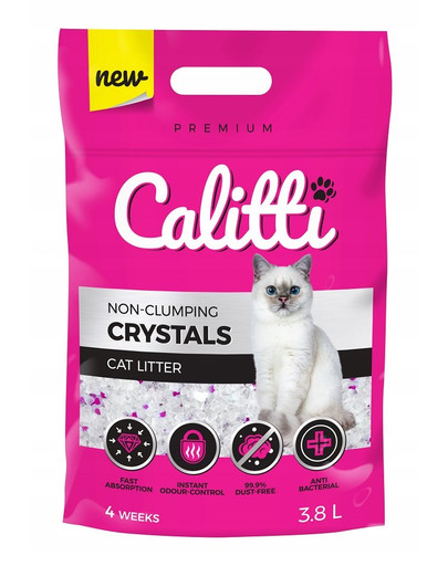CALITTI Crystals Żwirek silikonowy dla kota 11,4 l (3 szt. x 3,8 l)