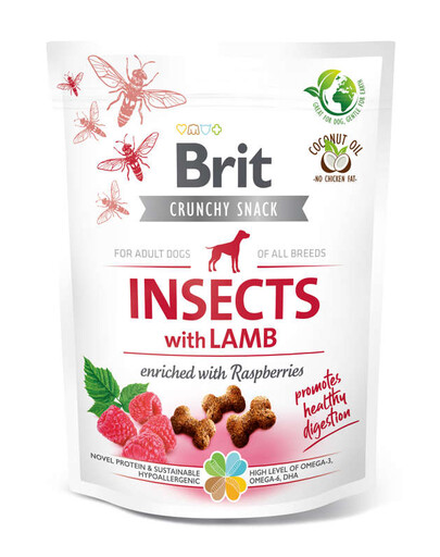 BRIT Care Dog Crunchy Crakcer Insect&Lamb 200 g traškūs skanėstai su vabzdžiais