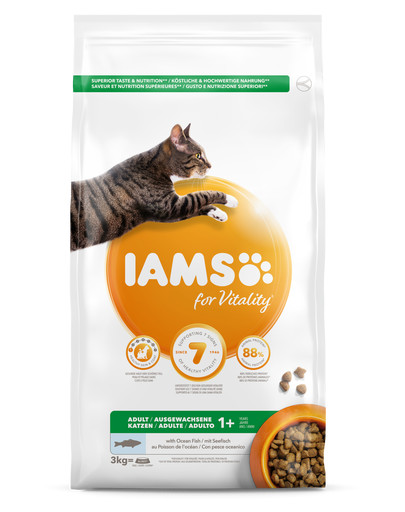 IAMS for Vitality suaugusioms katėms su vandenyno žuvimis 3 kg