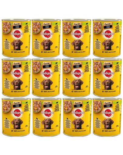 PEDIGREE Cuisine Adult 12x800g ėriena padaže
