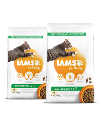 IAMS for Vitality suaugusioms katėms su šviežia vištiena 20 kg (2 x 10 kg)