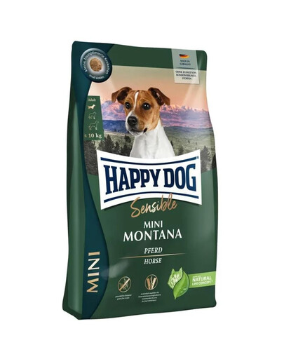 HAPPY DOG Sensible Mini Montana 4kg su arkliena
