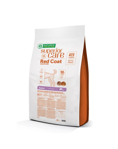 NATURE'S PROTECTION SUPERIOR CARE JAUNŲ, MAŽŲ VEISLIŲ RAUDONKAILIŲ ŠUNŲ SAUSAS BEGRŪDIS MAISTAS SU LAŠIŠA 10 kg