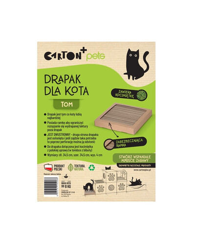 CARTON+ PETS Kartoninis kačių draskymo postas Tom