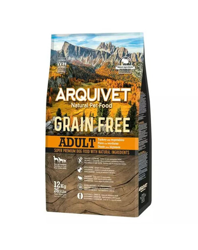 ARQUIVET Grain Free Adult Kalakutiena su daržovėmis 12 kg