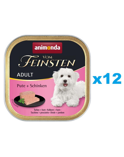 ANIMONDA Vom Feinsten Adult Turkey&Ham 12x150 g kalakutienos ir kumpio suaugusiems šunims