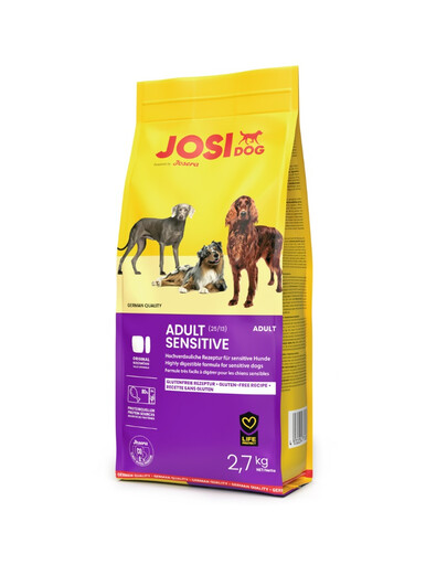 JOSERA JosiDog Adult Sensitive 2,7 kg suaugusiems šunims su jautria virškinimo sistema