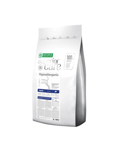 NATURE'S PROTECTION SUPERIOR CARE SUAUGUSIŲ VISŲ VEISLIŲ JAUTRIĄ VIRŠKINIMO SISTEMĄ TURINČIŲ ŠUNŲ SAUSAS BEGRŪDIS MAISTAS SU LAŠIŠA 10 kg