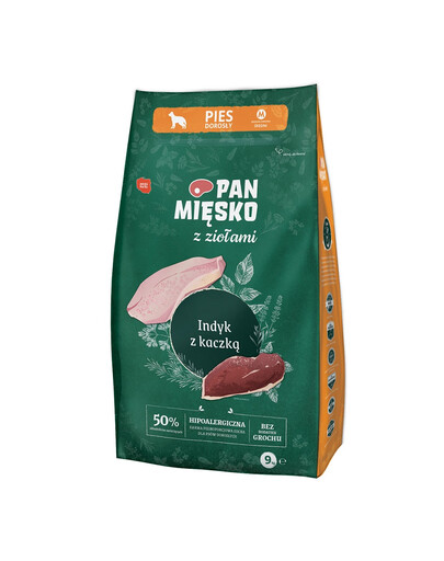 PAN MIĘSKO su žolelėmis Kalakutiena su antiena M 9 kg vidutinio dydžio veislėms