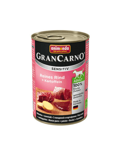 ANIMONDA Grancarno Sensitive jautiena su bulvėmis 6x400 g