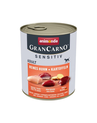 ANIMONDA Grancarno Sensitive vištiena su bulvėmis 12x800 g
