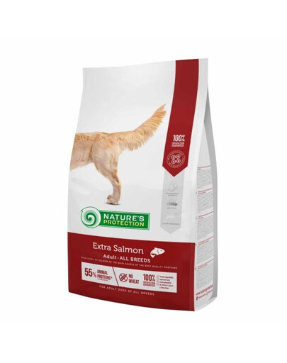 NATURE'S PROTECTION SUAUGUSIŲ VISŲ VEISLIŲ ŠUNŲ SAUSAS PAŠARAS SU LAŠIŠA 2kg