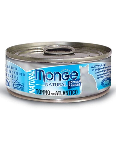 MONGE Natural Cat Kačių maistas Atlanto tunas 80g