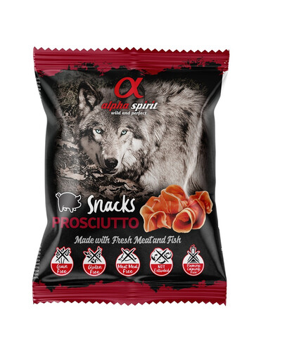 ALPHA SPIRIT Kubelių skanėstas šunims prosciutto 50 g