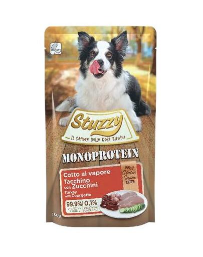 STUZZY Dog Monoprotein kalakutiena su cukinijomis 150 g hipoalerginis maistas šunims