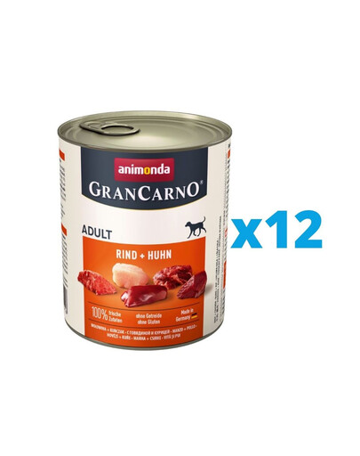 GranCarno rinkinys su jautiena ir vištiena 12 x 400 g