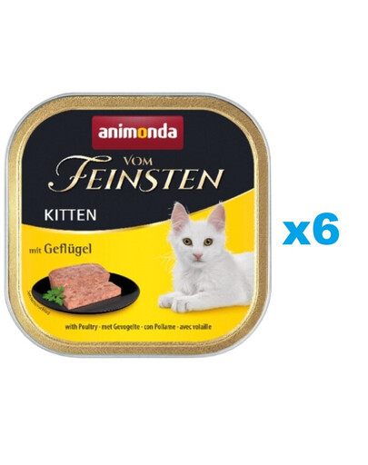 ANIMONDA Vom Feinsten Kitten rinkinys su paukštiena 6 x 100 g