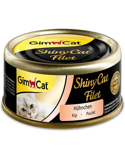 GIMCAT Shiny Cat Filet Chicken in Bulion 70 g su vištiena sultinyje