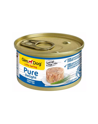 GIMDOG Pure Delight Tuna 85 g Tunas suaugusiems mažų veislių šunims