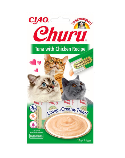 INABA Churu Cat kreminis vištienos ir tuno skanėstas katėms 56 g