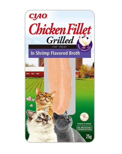 INABA CIAO Chicken fillet grilled Filet vištiena krevečių sultinyje 25 g