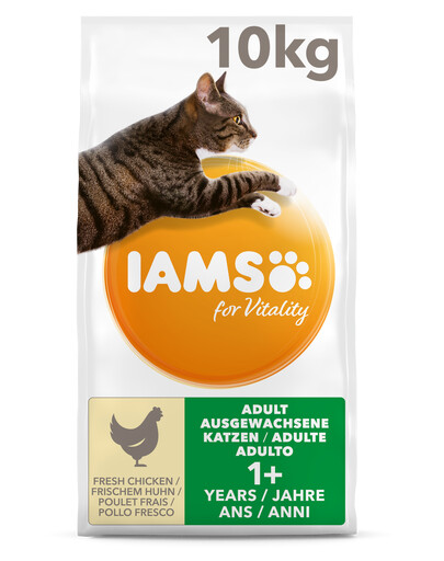 IAMS for Vitality suaugusioms katėms su šviežia 10 kg vištiena