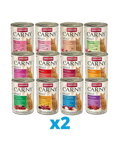 ANIMONDA Carny 12 skonių mišinys 24 x 400 g