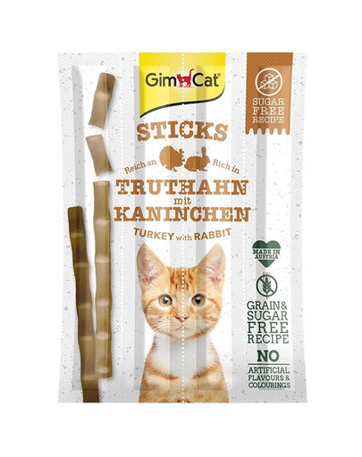 GIMCAT Sticks Turkej&Rabbit 4 vnt. kalakutienos ir triušienos lazdelių
