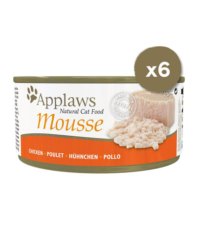 APPLAWS Cat Mousse Tin 6 x 70 g Chicken šlapias maistas katei su vištiena