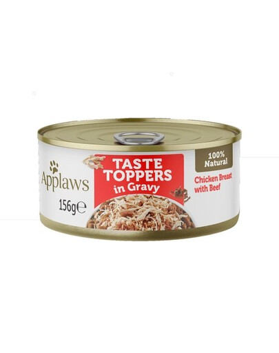 APPLAWS Taste Toppers in Gravy Vištienos krūtinėlė su jautiena drebučiuose 12 x 156 g