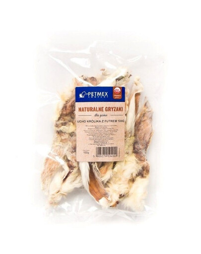 PETMEX Triušio ausys su kailiu 100 g