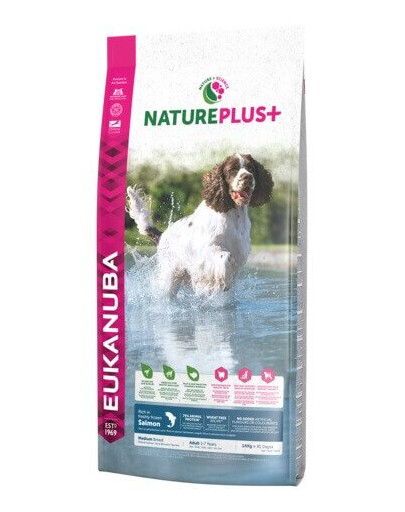 Eukanuba Nature Plus+ Adult Medium Breed Rich In Freshly Frozen Salmon 14 kg