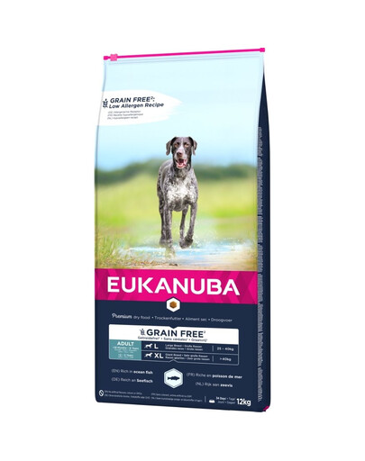 EUKANUBA Adult Large Grain Free  maistas suaugusiems didelių veislių šunims 12 kg