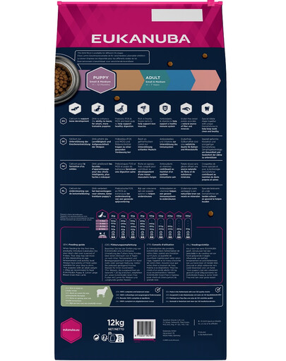 EUKANUBA Grain Free S/M Puppy Ėriena 12 kg mažų ir vidutinių veislių šuniukams