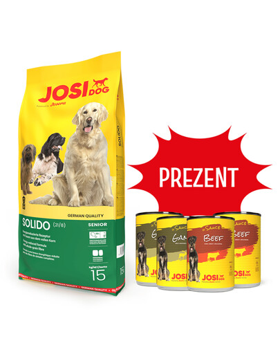 JOSERA JosiDog Solido maistas mažo aktyvumo šunims 15 kg + 4 skardinės NEMOKAMAI