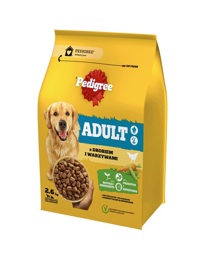 PEDIGREE Adult 2,6 kg su paukštiena ir daržovėmis dideliems ir vidutinio dydžio šunims