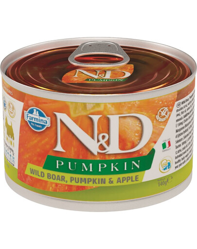 FARMINA N&D Pumpkin Boar & Apple konservai su šerniena ir obuoliais 140 g
