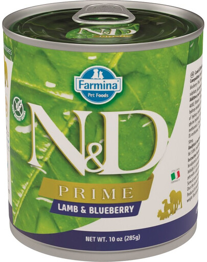 FARMINA N&D Prime Lamb & Blueberry konservai šunims su ėriena ir mėlynėmis 285 g