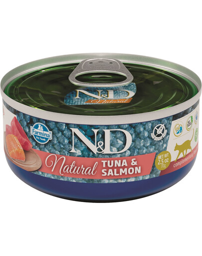 FARMINA N&D Cat Natural Tuna & Salmon 80 g šlapias kačių maistas