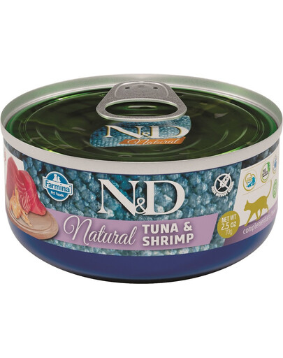 FARMINA N&D Cat Natural Tuna & Shrimp 80 g šlapias kačių maistas