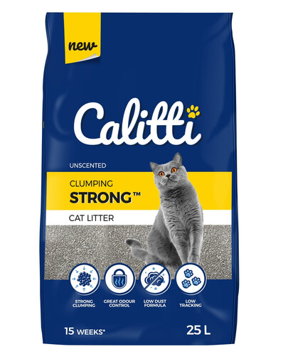 CALITTI Strong Unscented Bentonito kraikas katėms bekvapis 25 l