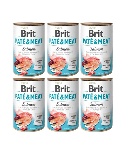 BRIT Pate&Meat salmon 6x400 g lašišos pakelis šunims