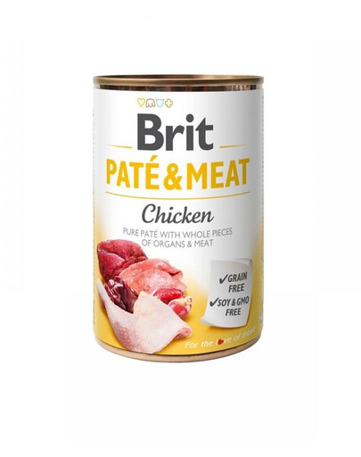 BRIT Pate&Meat chicken 400 g vištienos pašteto šunims